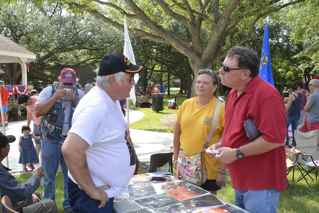 Neighbors gathering at an outdoor community event