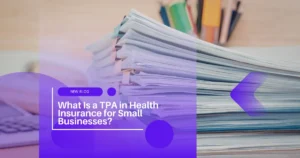 Stack of paperwork with health insurance blog title overlay
