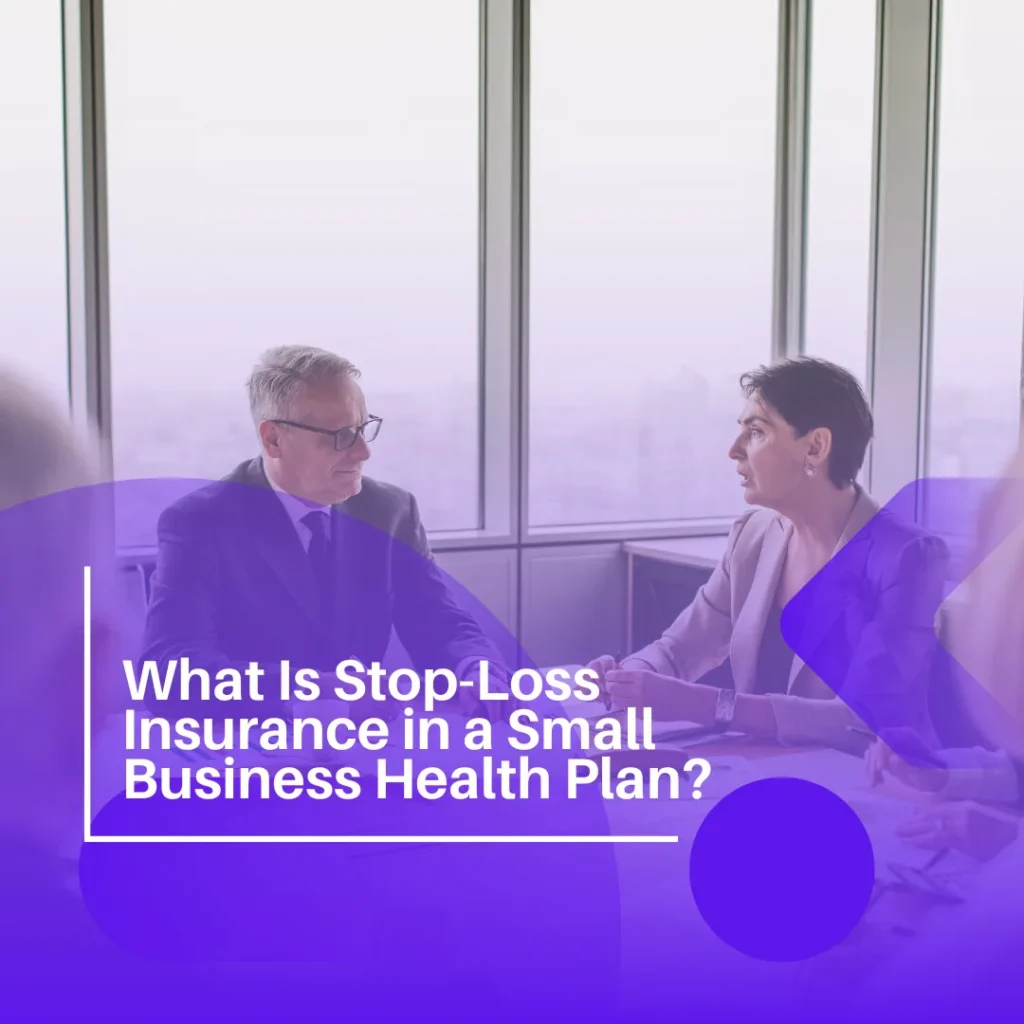 Business owners reviewing stop-loss insurance options for a small business health plan